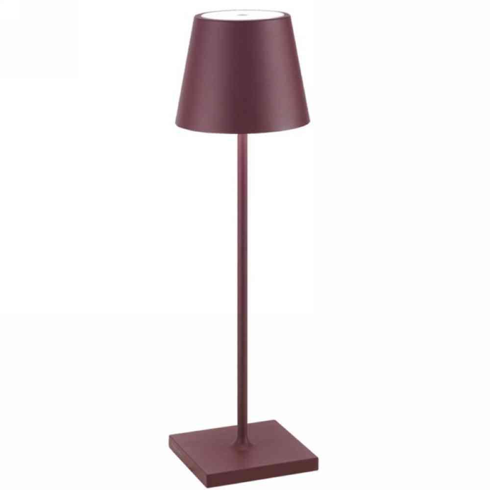 Poldina Pro Lampada Da Tavolo ricaricabile bordeaux