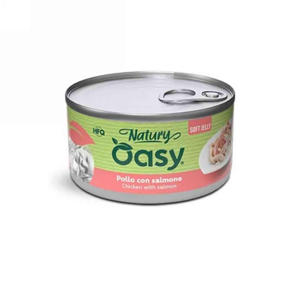Cibo umido Gatti Adulti Natury Pollo Con Salmone Soft Jelly Gr. 150