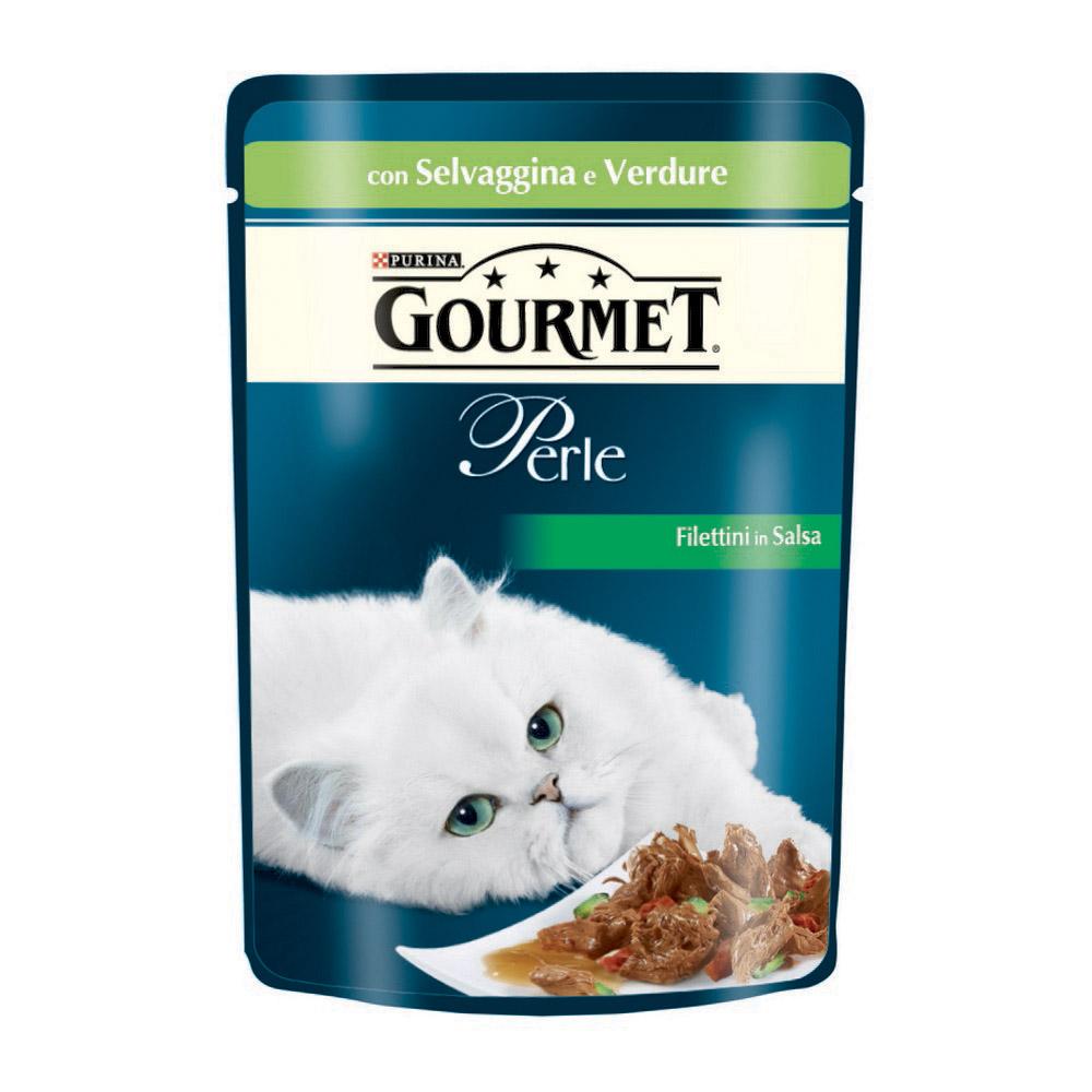 Gourmet perle filettini con selvaggina e verdure umido gatto gr. 85