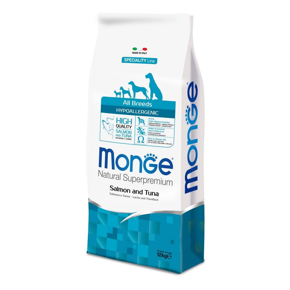 Natural superpremium cane hypoallergenic salmone tonno 12kg Monge Natural Superpremium