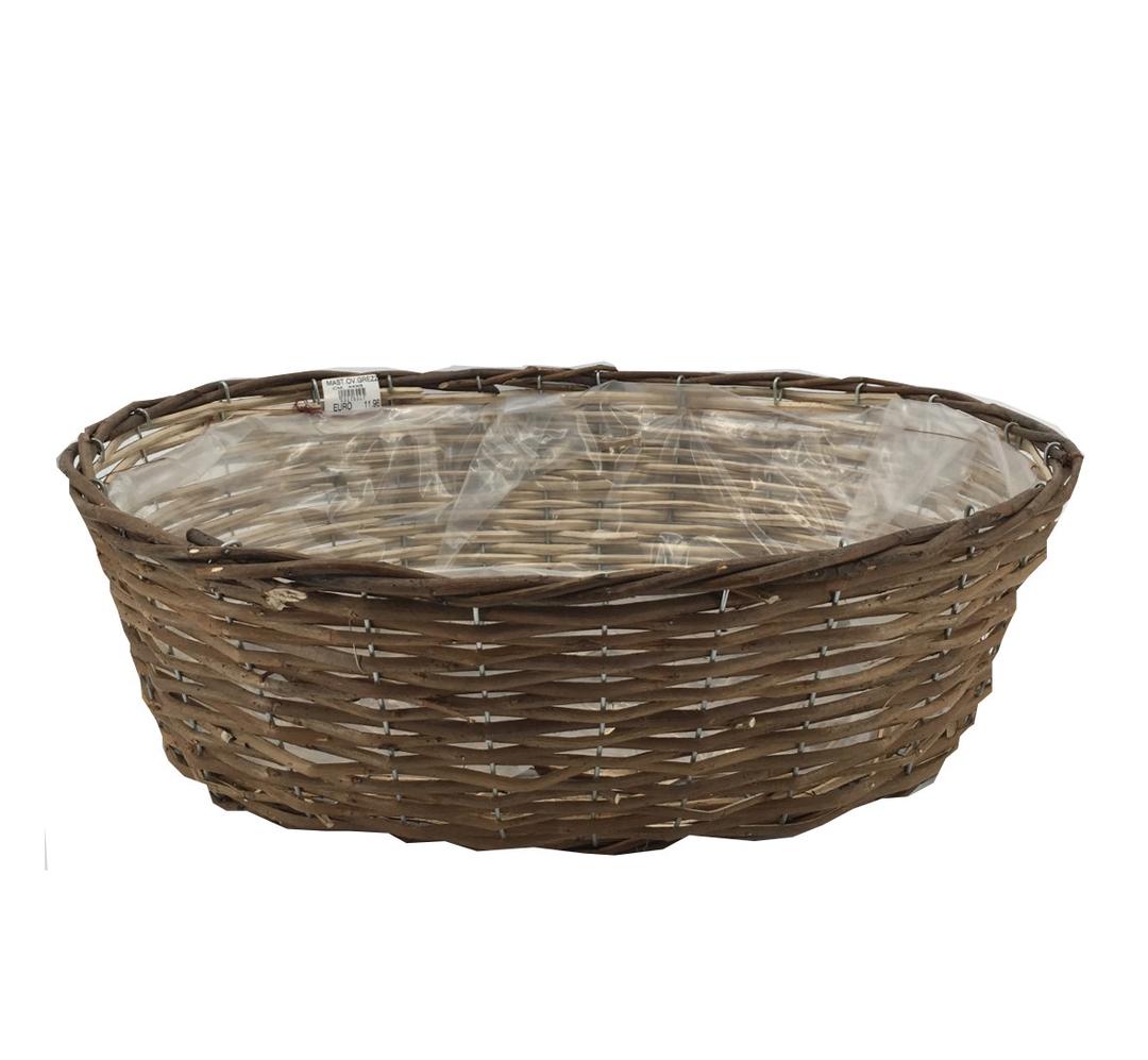 Porta vaso ovale vimini grezzo