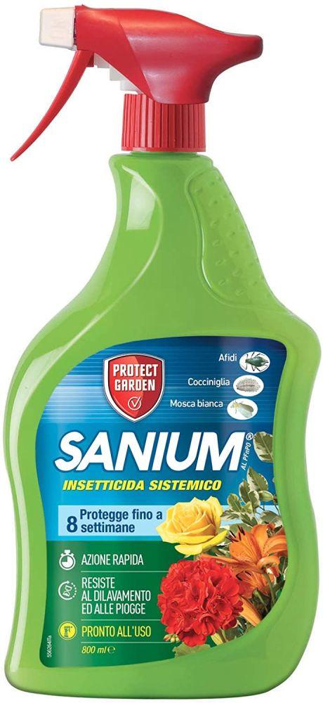 Sanium azione rapida insetticida sistemico anti afidi, farfallina del geranio, cocciniglia 800 ml