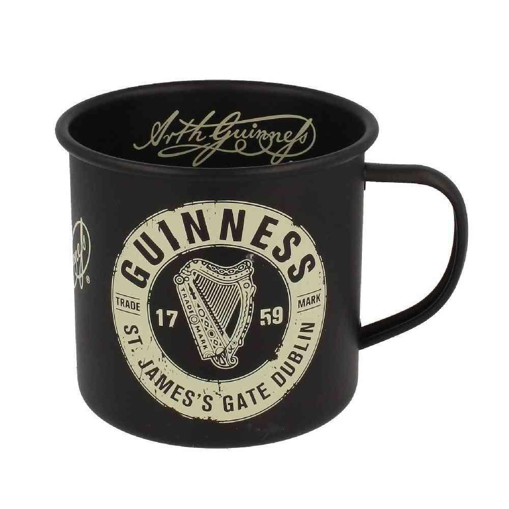 Tazza smaltata label black