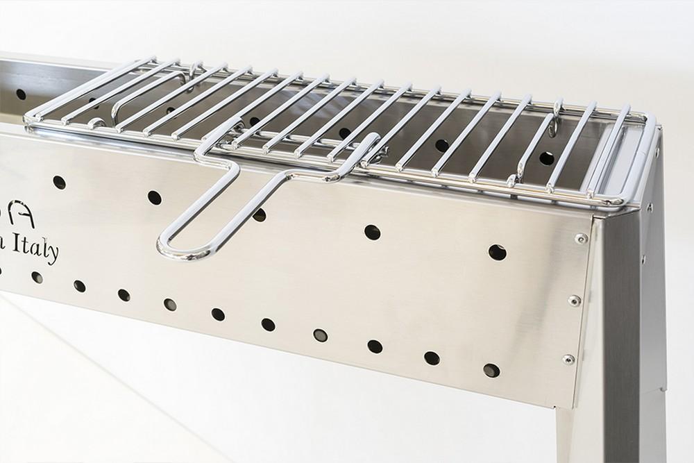 Griglia in ferro cromata con manico LISA