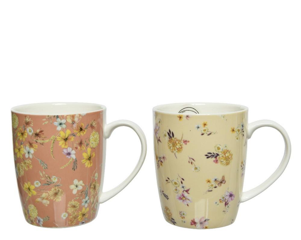 Mug porcelain 2col assortiti terra