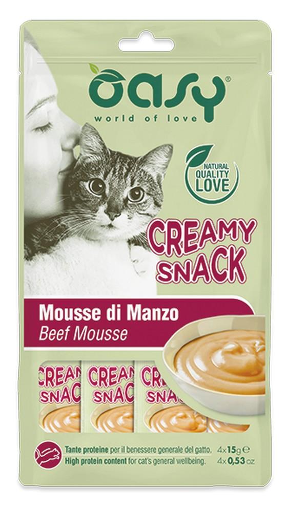 Oasy creamy snack mousse di manzo 4x15 gr.