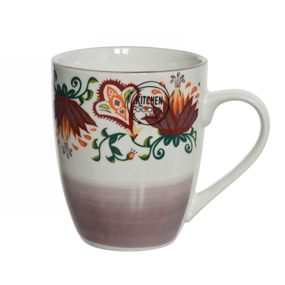 Mug porcelain round decal purp