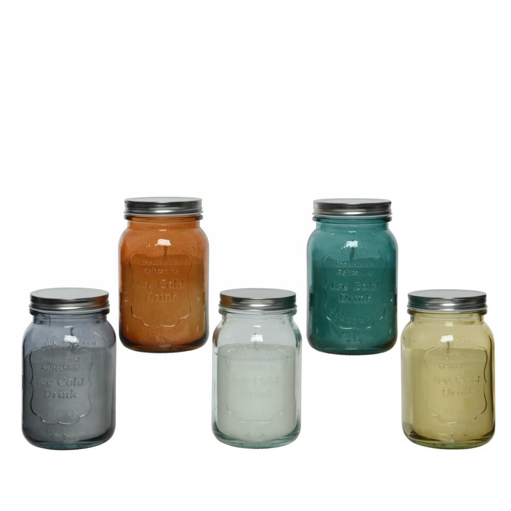 Candela alla citronella in vaso di vetro