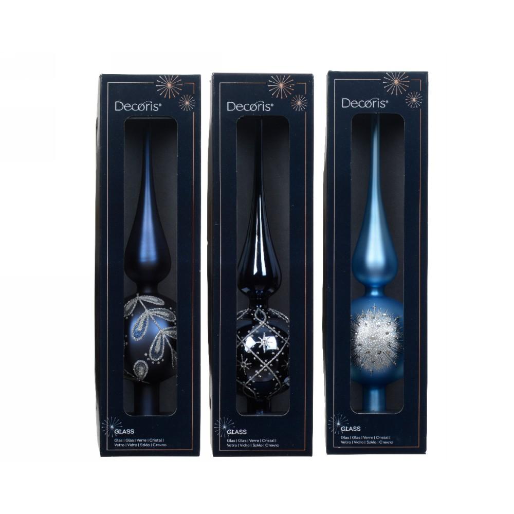 Treetopper glass shiny blue/