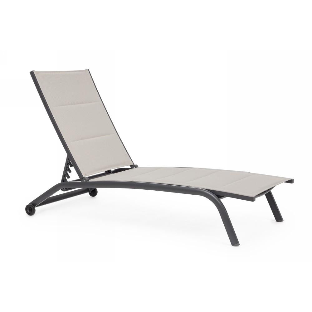 Lettino con ruote Cleopas antracite e stone