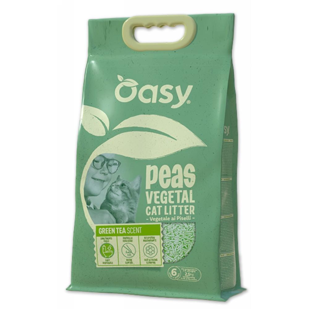 Lettiera vegetale Peas Green Tea 6l Agglomerante ai piselli con profumazione al Tè Verde