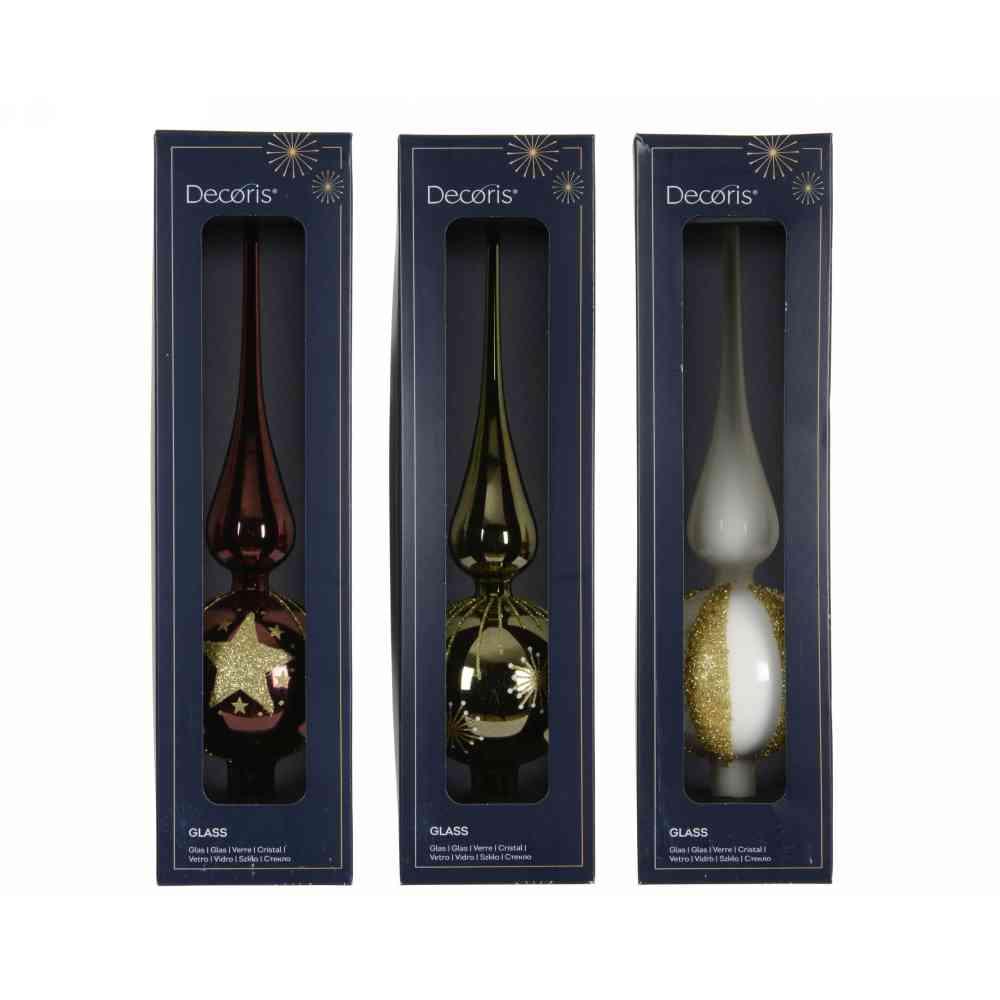 Puntale per Albero in Vetro Soffiato 31cm con Glitter