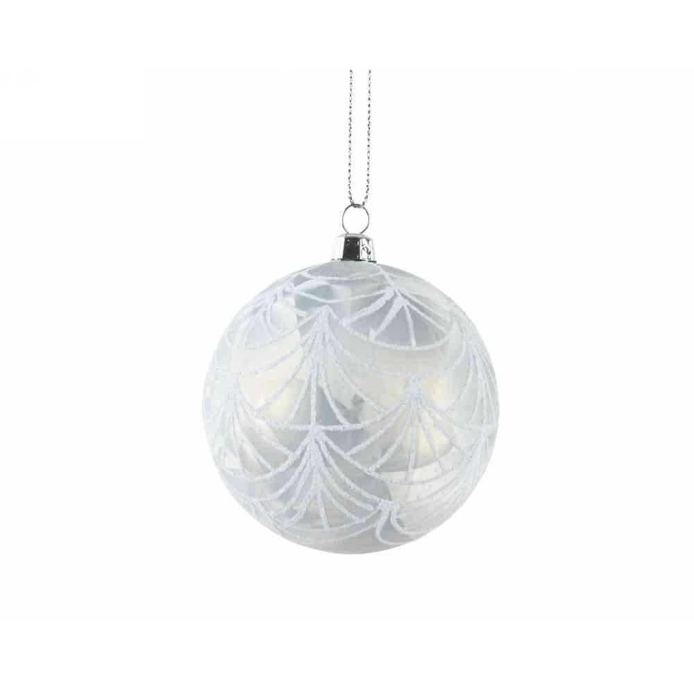 Palla Infrangibile in Polistirene Riciclato 8cm Ice Lacquer, Argento