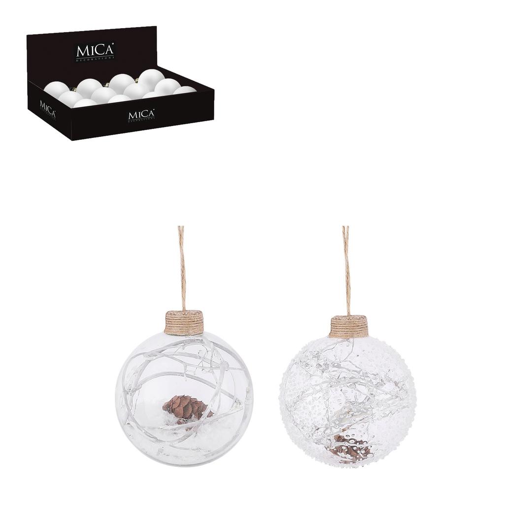 Display Palle in Vetro 8cm a Pigna Trasparente