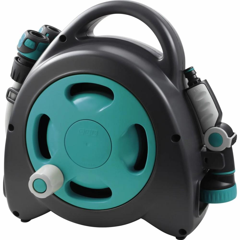 Avvolgitubo Portatile Aquabag Maxi Blu Tubo di 16,5m ideale per balconi, terrazzi, giardini di medie dimensioni.