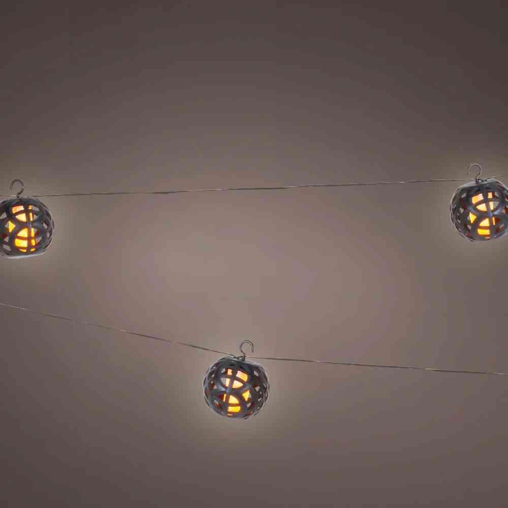 Catena Luminosa LED Solare con 8 Mini Lanterne