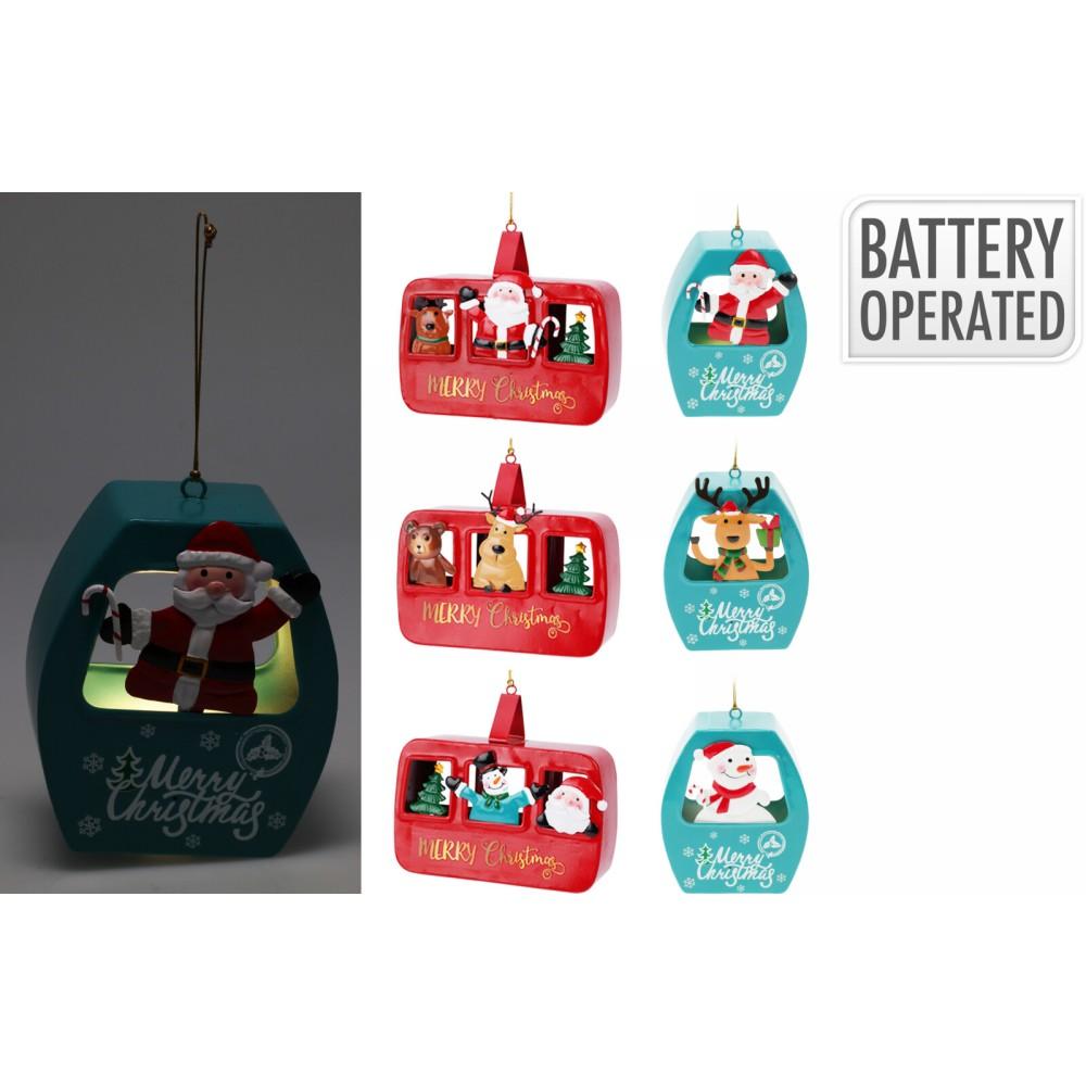 Decorazione Pendente Metallo LED 6 Ass 16cm