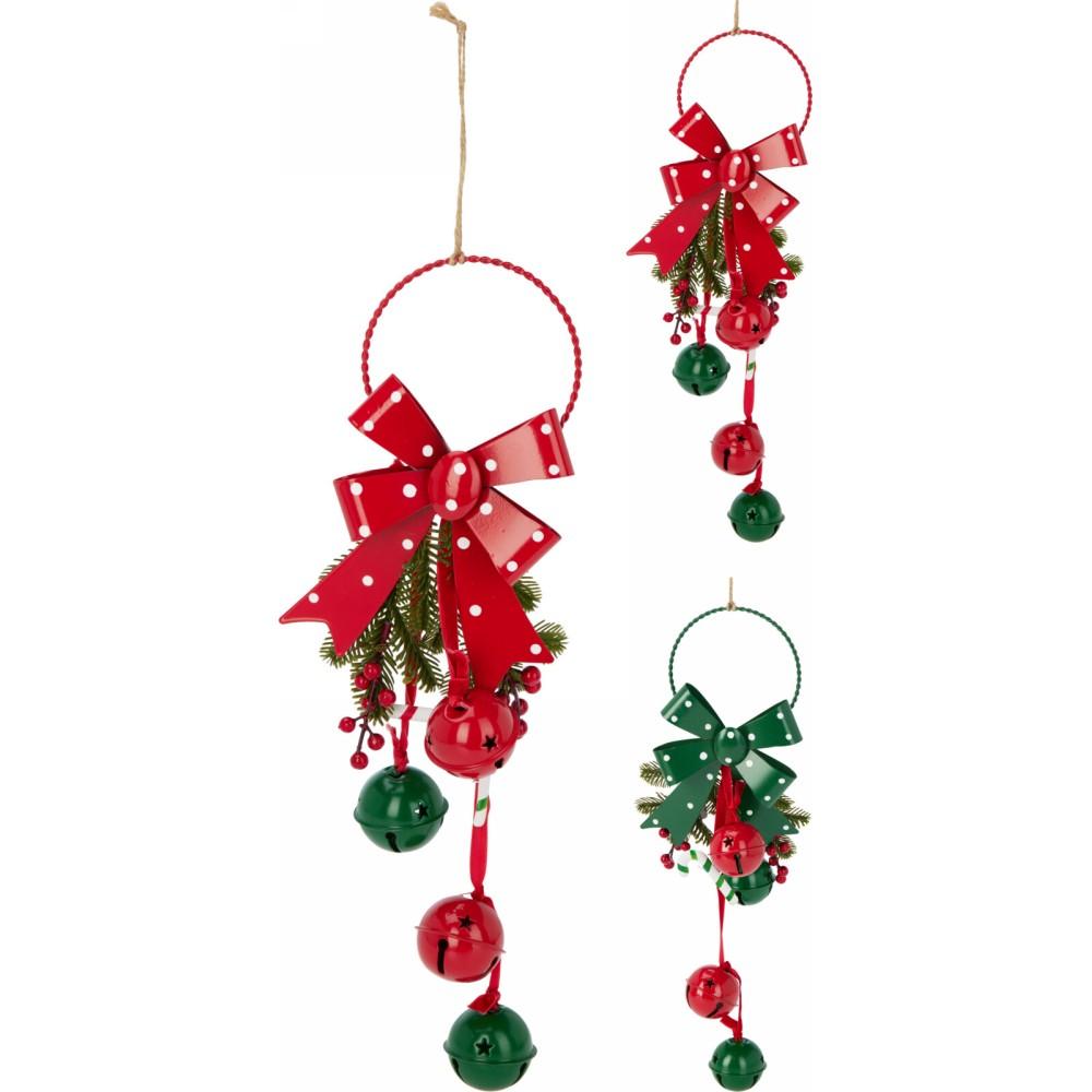 Decorazione Pendente Metallo 10x29cm 2 Ass