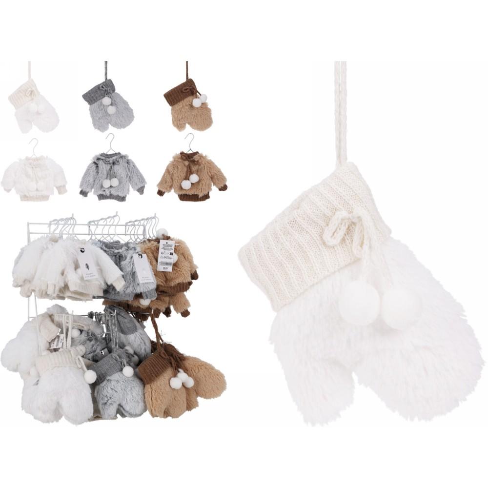 Pendente Tessuto Maglione/Guanto 11cm 6 Ass