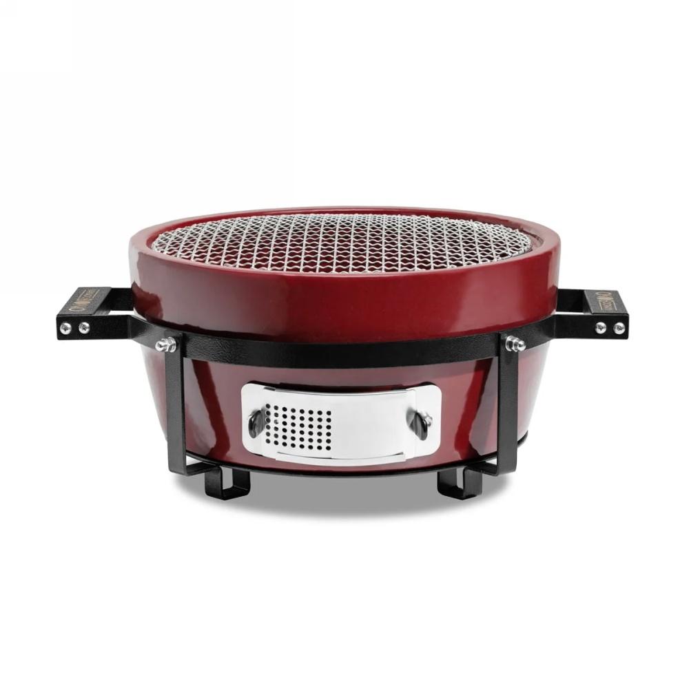 Kamado Barbecue HIBACHI Royal Red Griglia da tavolo tonda Kamado Bono
