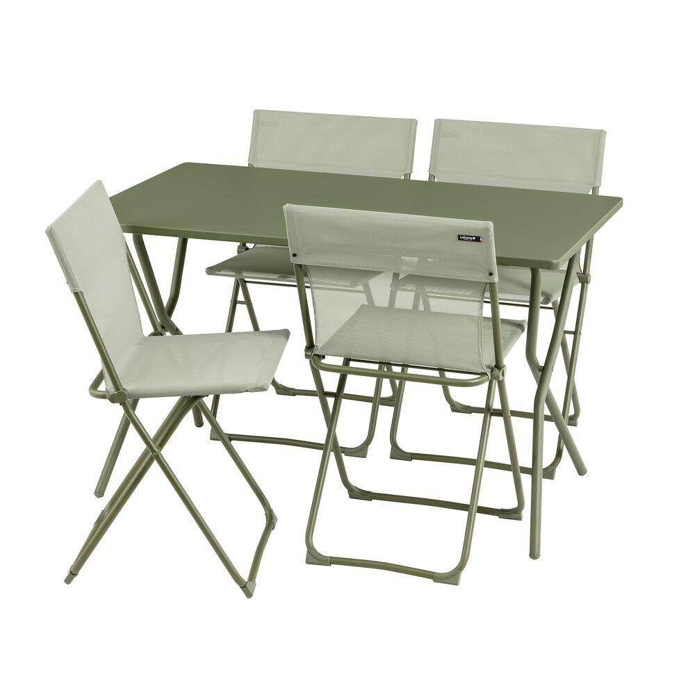 Set tavolo e 4 sedie Balcony moss Lafuma