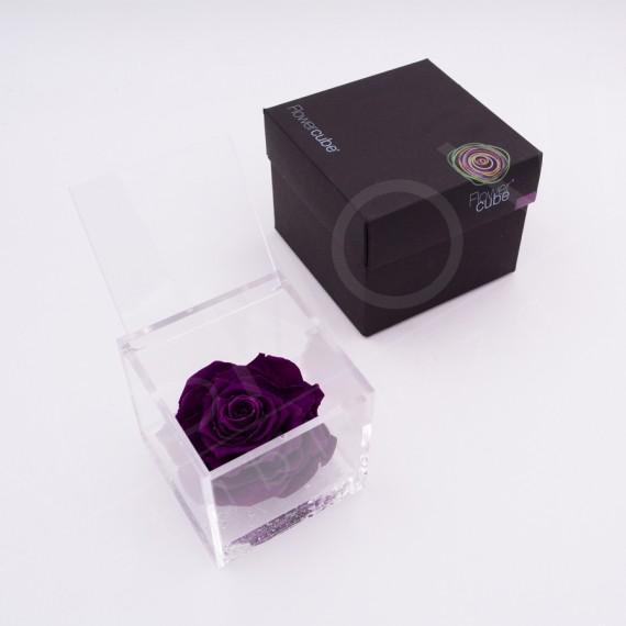 Flowercube | Rosa stabilizzata colore viola 10x10