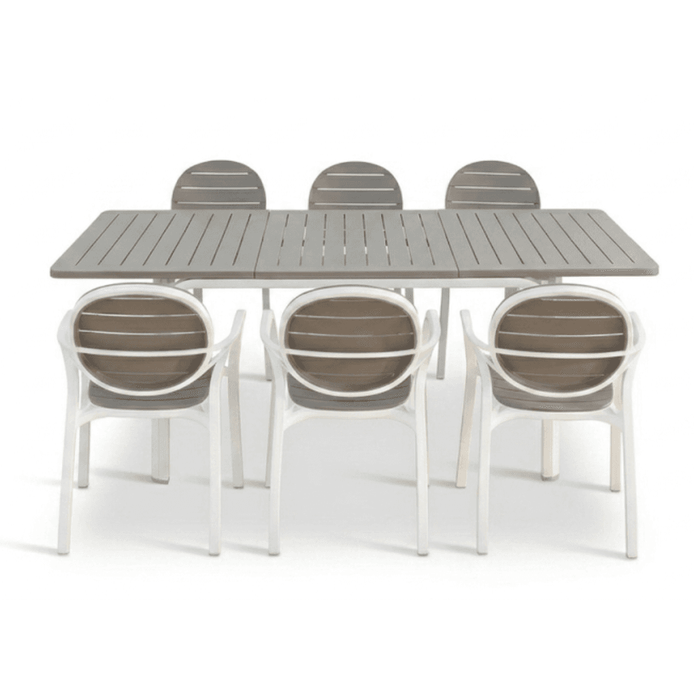 Tavolo Alloro allungabile 140/210 cm + 6 sedie Palma SET da pranzo allungabile e impilabile Nardi