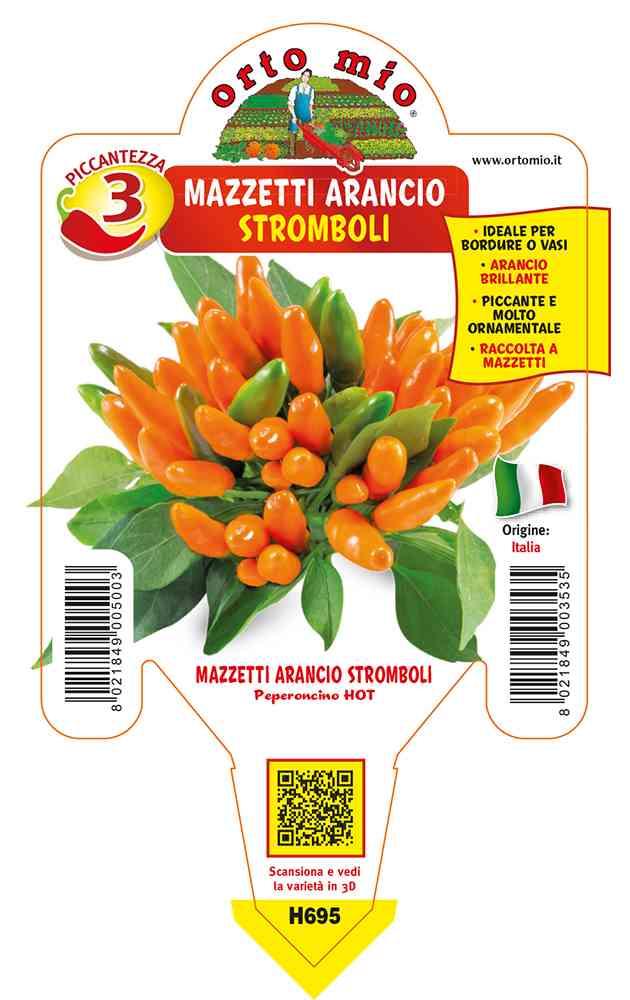 Peperoncini Arancio Mazzetti Stromboli in vaso 10 H695