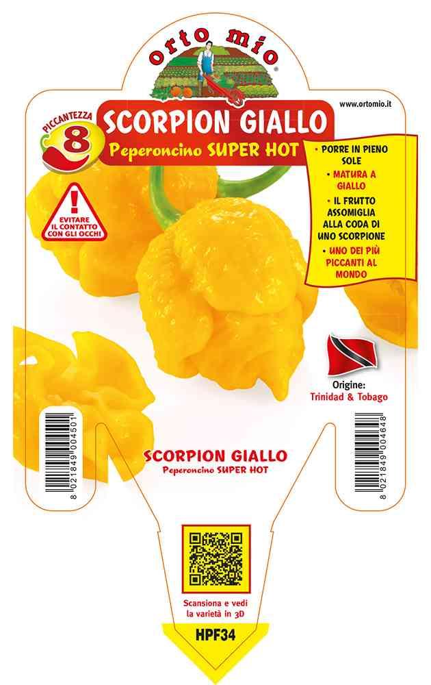Peperoncino Trinid Scorpion Giallo Super Hot in vaso 14 HPF34