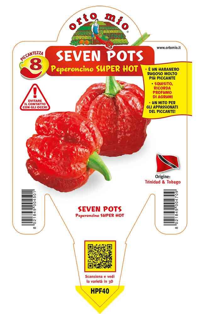 Peperoncino 7 Pots Rosso Super Hot in vaso 14 HPF40