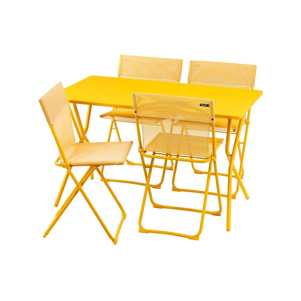 Set tavolo e 2 sedie Balcony colorblock miel Lafuma