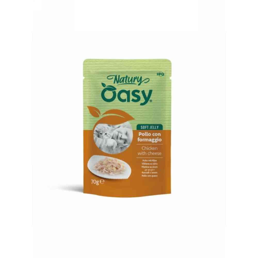 Cibo umido Gatti Adulti Natury Soft Jelly Pollo e Formaggio Busta Gr.70