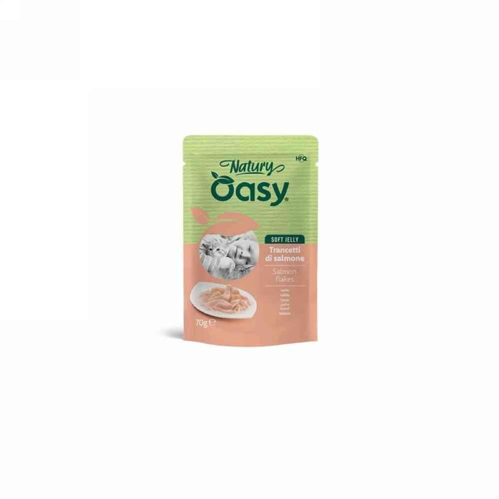Cibo Umido Gatti Adulti Natury Soft Jelly Trancetti Di Salmone Busta Gr.70 Oasy
