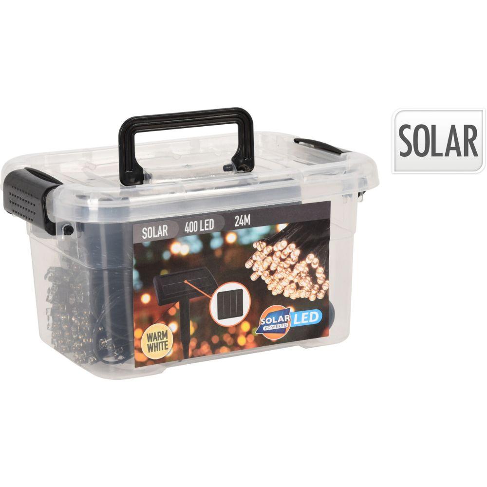 Catena Luminosa Solare a Led 24m Luce bianca calda