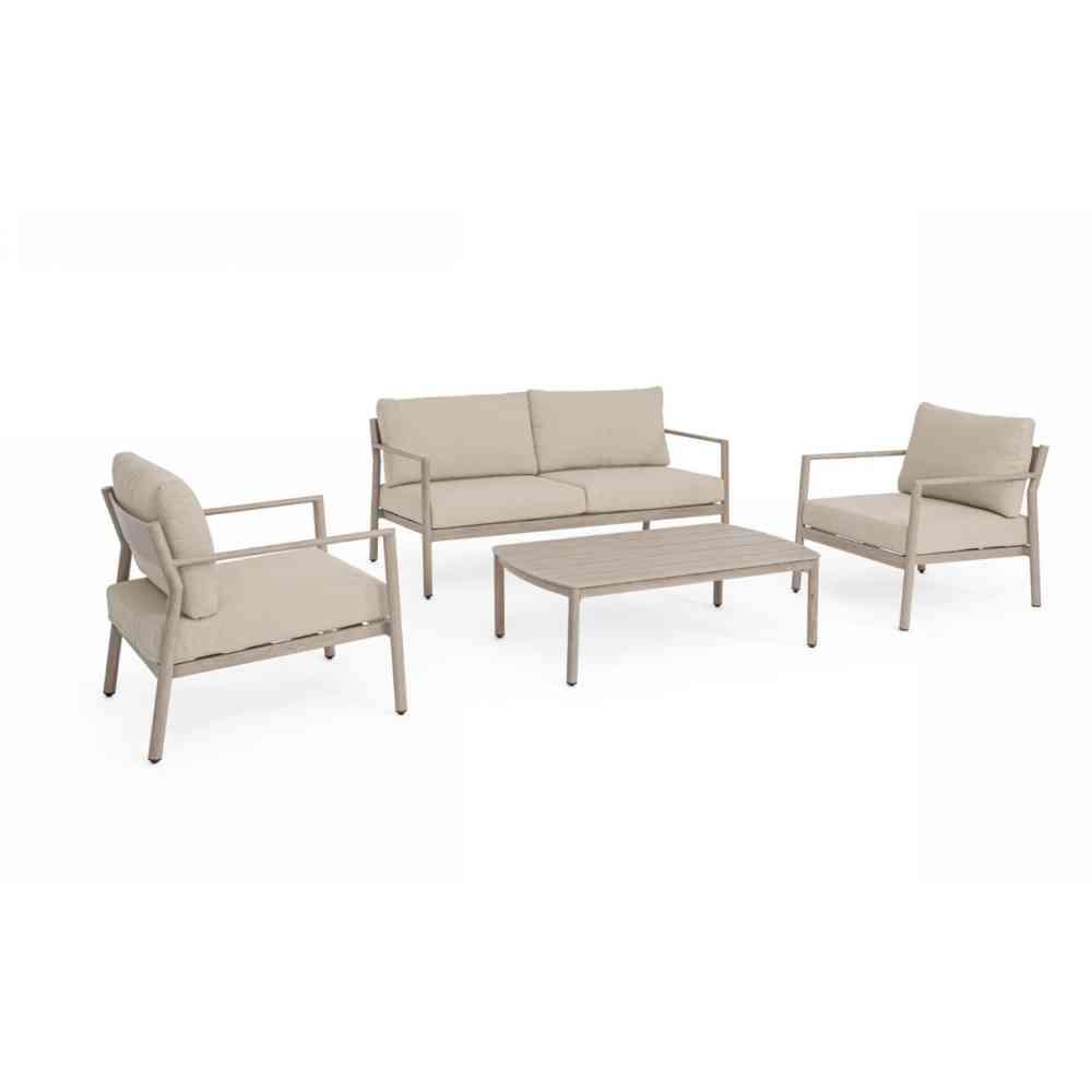 Salotto effetto legno Sirius Timber set 4 pezzi per esterni