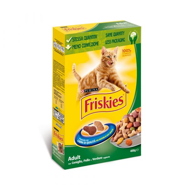 Friskies adult con coniglio pollo verdure e carote secco gatto gr. 400