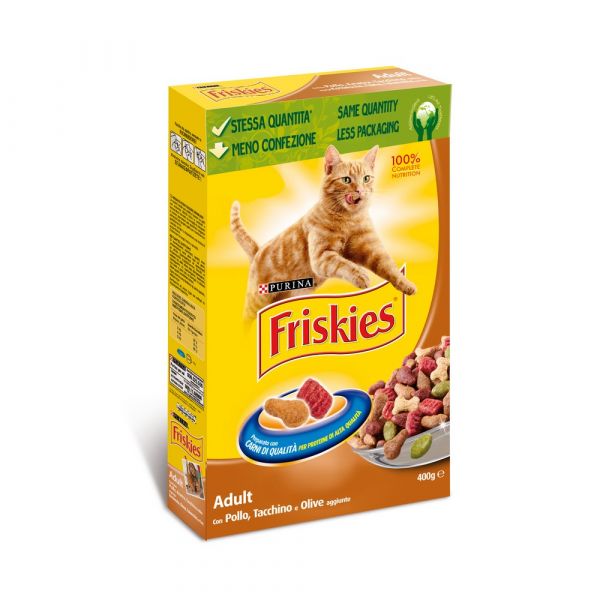 Friskies adult con pollo anatra tacchino e verdure secco gatto gr. 400