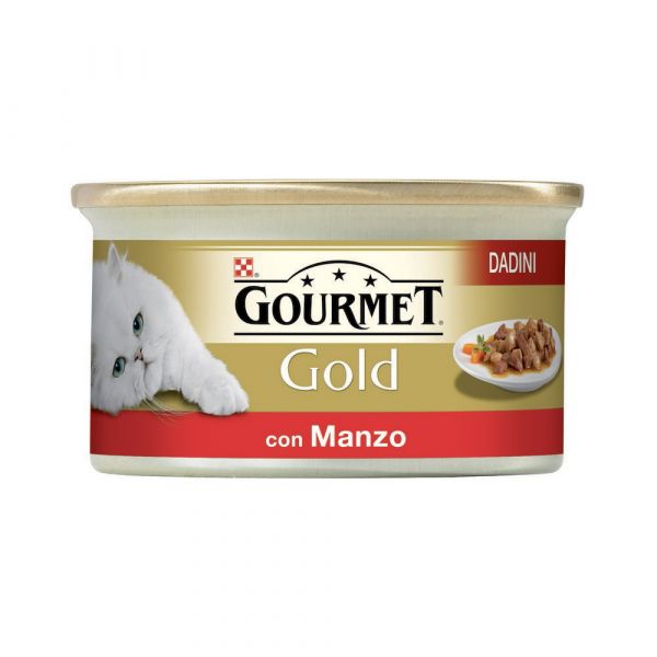 Gourmet gold dadini con manzo in salsa umido gatto gr. 85