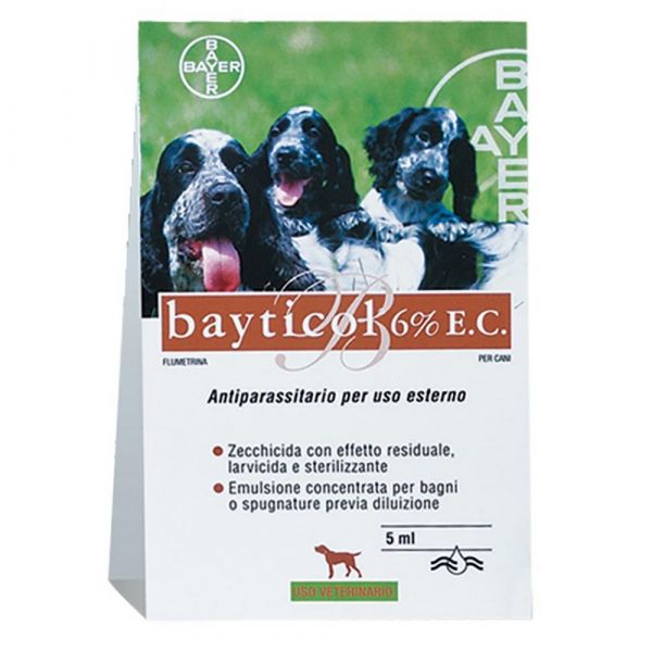 Antiparassitario per cane bayticol 6% e.c. bayer ml. 5