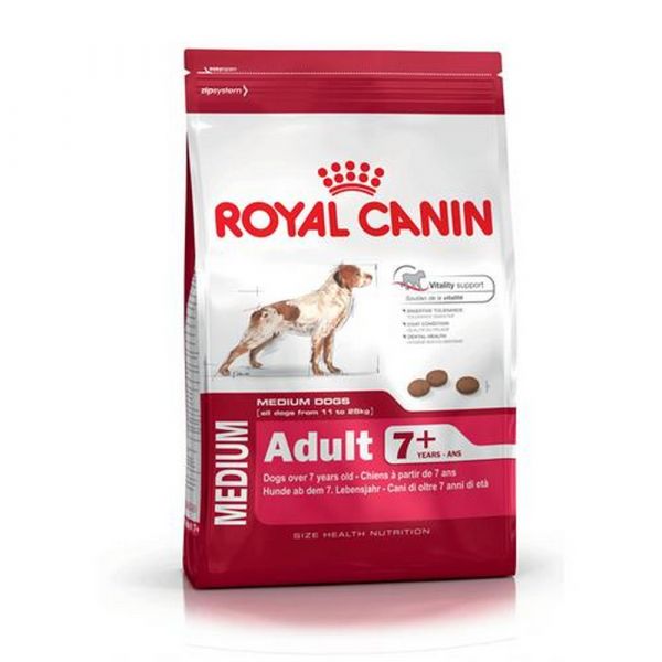 Royal canin medium adult 7+ secco cane kg. 4