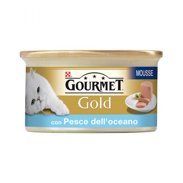 Gourmet gold mousse con pesce dell'oceano umido gatto gr. 85