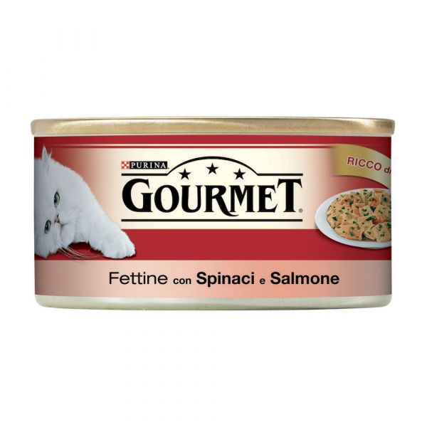 Gourmet 195 gr. fettine con salmone e spinaci umido gatto