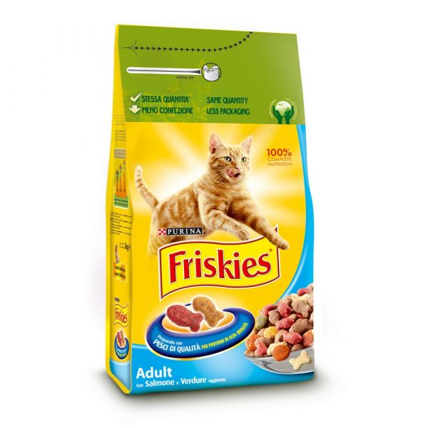 Friskies adult con salmone e verdure aggiunte secco gatto kg. 2