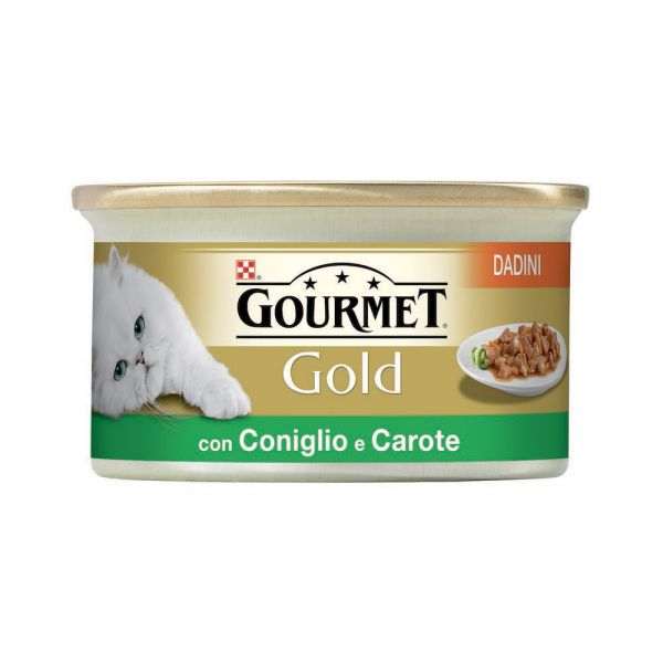 Gourmet gold dadini con coniglio e carote in salsa umido gatto gr. 85