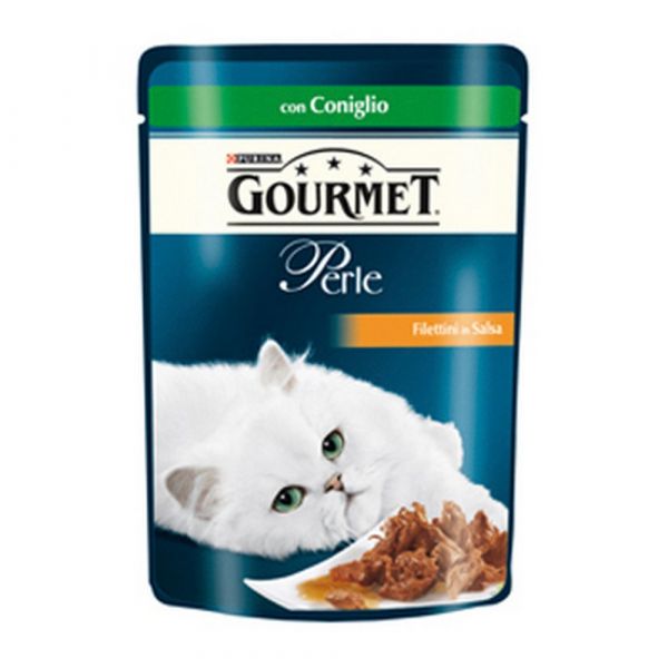 Gourmet perle filettini con coniglio in salsa umido gatto gr. 85