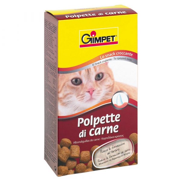 Snack per gatto polpettine di carne gimpet gr. 100