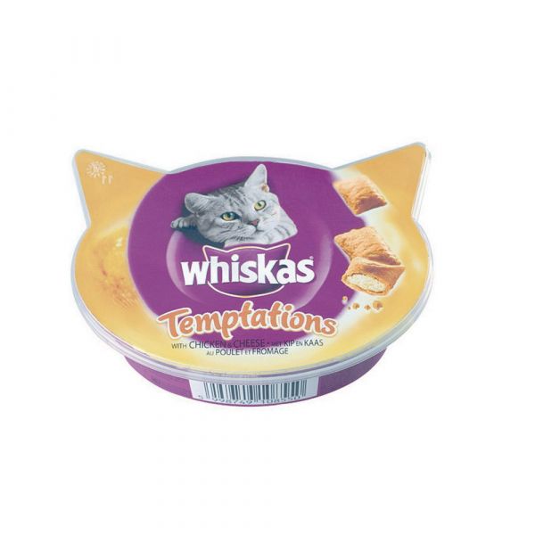 Whiskas temptations con pollo snack per gatti gr. 60