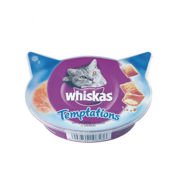 Whiskas temptations con salmone snack per gatti gr. 60