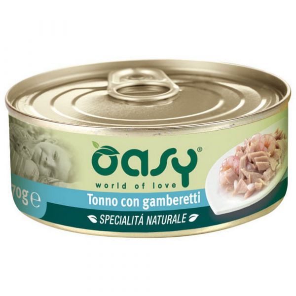 Oasy tonno umido con gamberetti umido gatto gr. 150