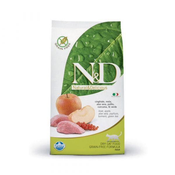 N & d prime grain free con cinchiale e mela secco gatto kg. 1,5